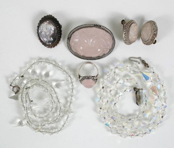 Appraisal: Lot of pieces Art Deco jewelry including sterling filigree mounted