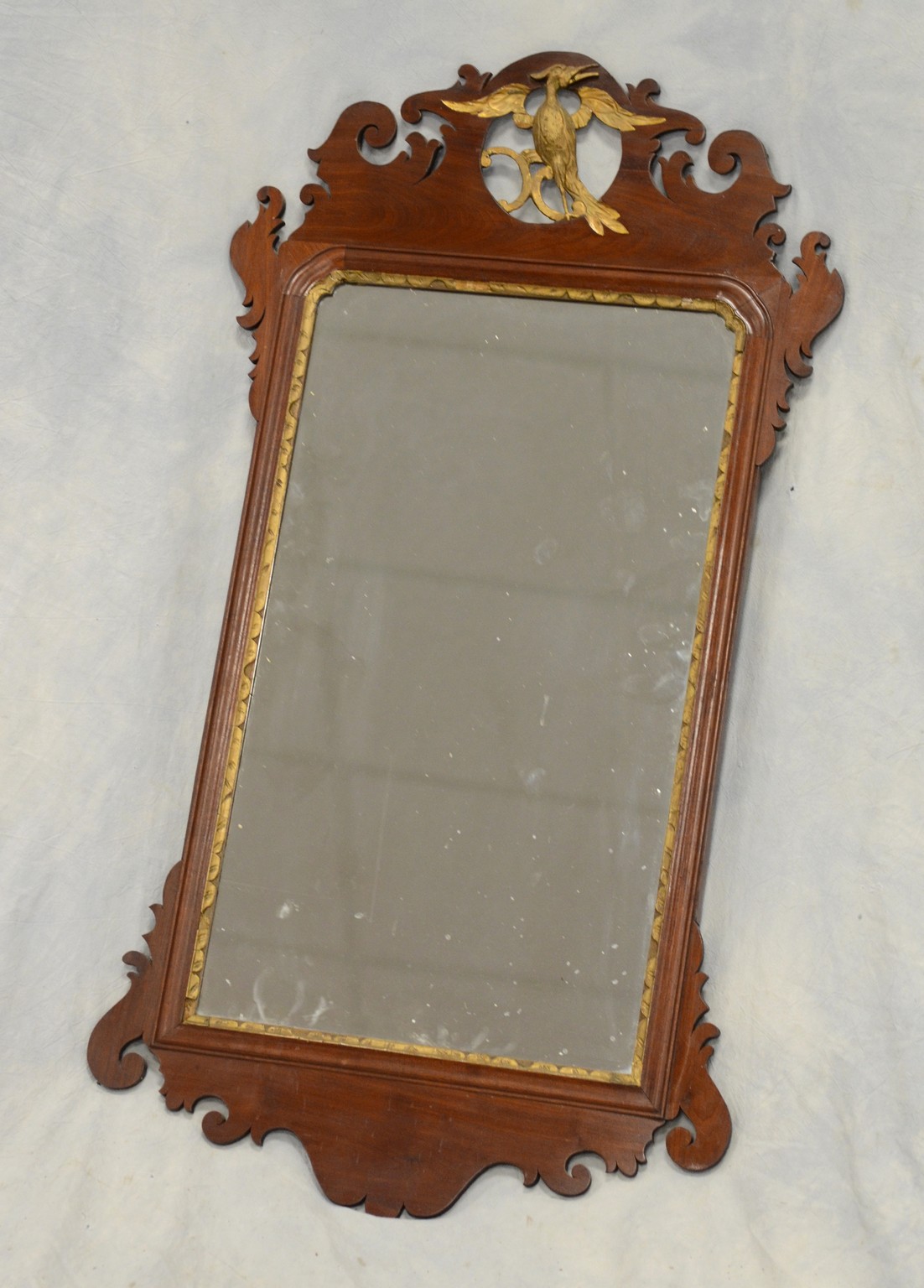 Appraisal: Chippendale mirror with Phoenix crest high and about wide Approximately