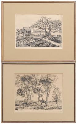 Appraisal: Two Walter Ronald Locke etchings Walter Ronald Locke Florida th