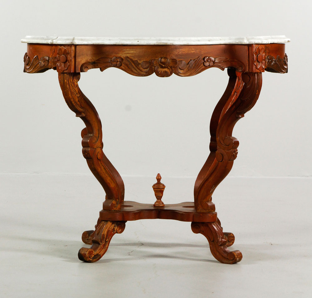 Appraisal: - Victorian Marble Top Table Victorian table with marble top