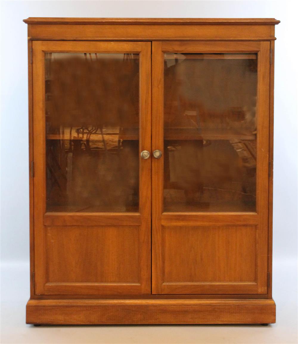 Appraisal: TRADITIONAL MAHOGANY CABINET WITH GLASS INSET CABINET DOORS having a