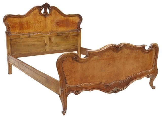 Appraisal: Louis XV style walnut queen size bed th c having