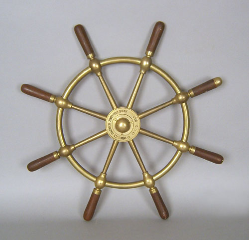 Appraisal: Brown Brothers brass ships wheel th c marked Rosebank Ironworks