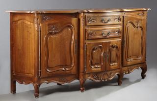 Appraisal: French Louis XV Parquetry Inlaid Walnut Sideboard th c the