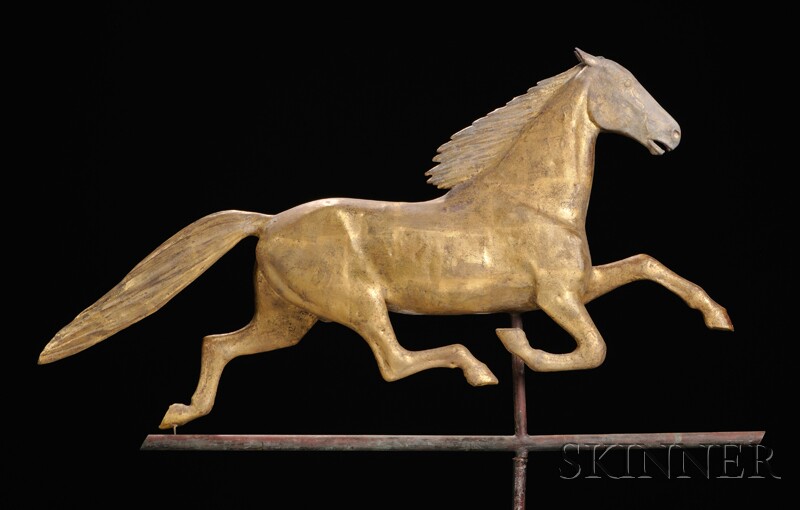 Appraisal: Large Cushing White Gilt Copper and Zinc Dexter Horse Weathervane