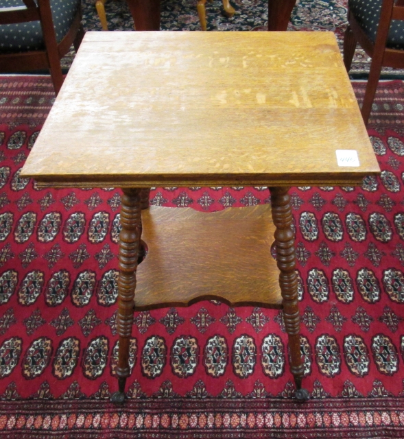 Appraisal: LATE VICTORIAN OAK LAMP TABLE American c having a square