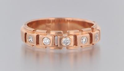 Appraisal: A Contemporary Design Rose Gold and Diamond Ring k rose