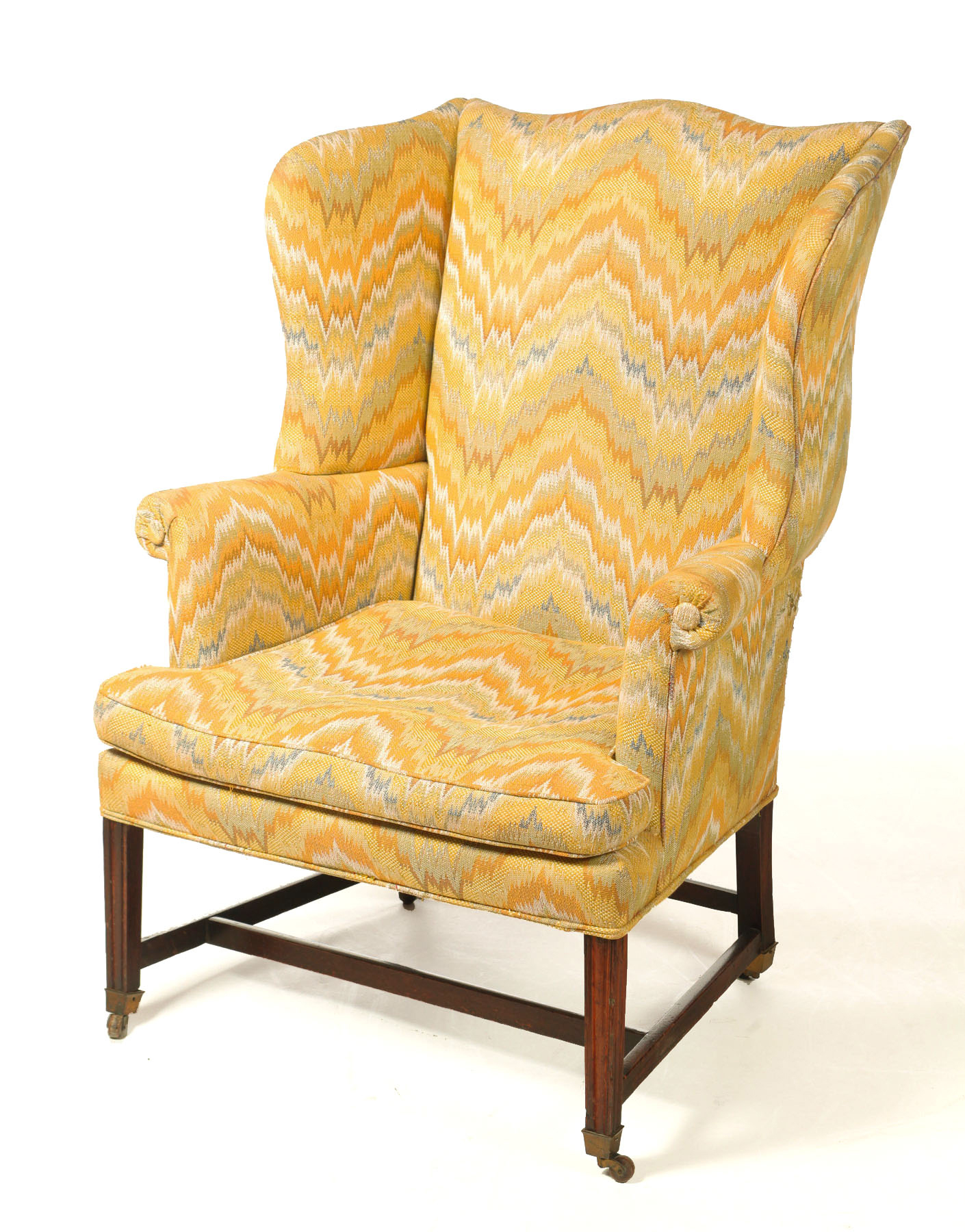 Appraisal: CHIPPENDALE WINGBACK CHAIR American or English nd half- th century