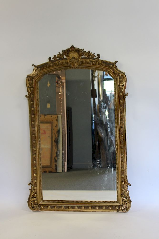 Appraisal: Antique Giltwood and Gessoe Pier Mirror From a Harrison estate