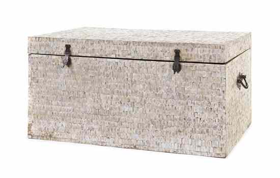 Appraisal: A Mother-of-Pearl Veneered Cedar Chest having a rectangular hinged top