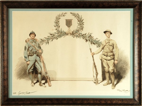 Appraisal: Georges Bertin Scott French - Croix de Guerre Numbered print