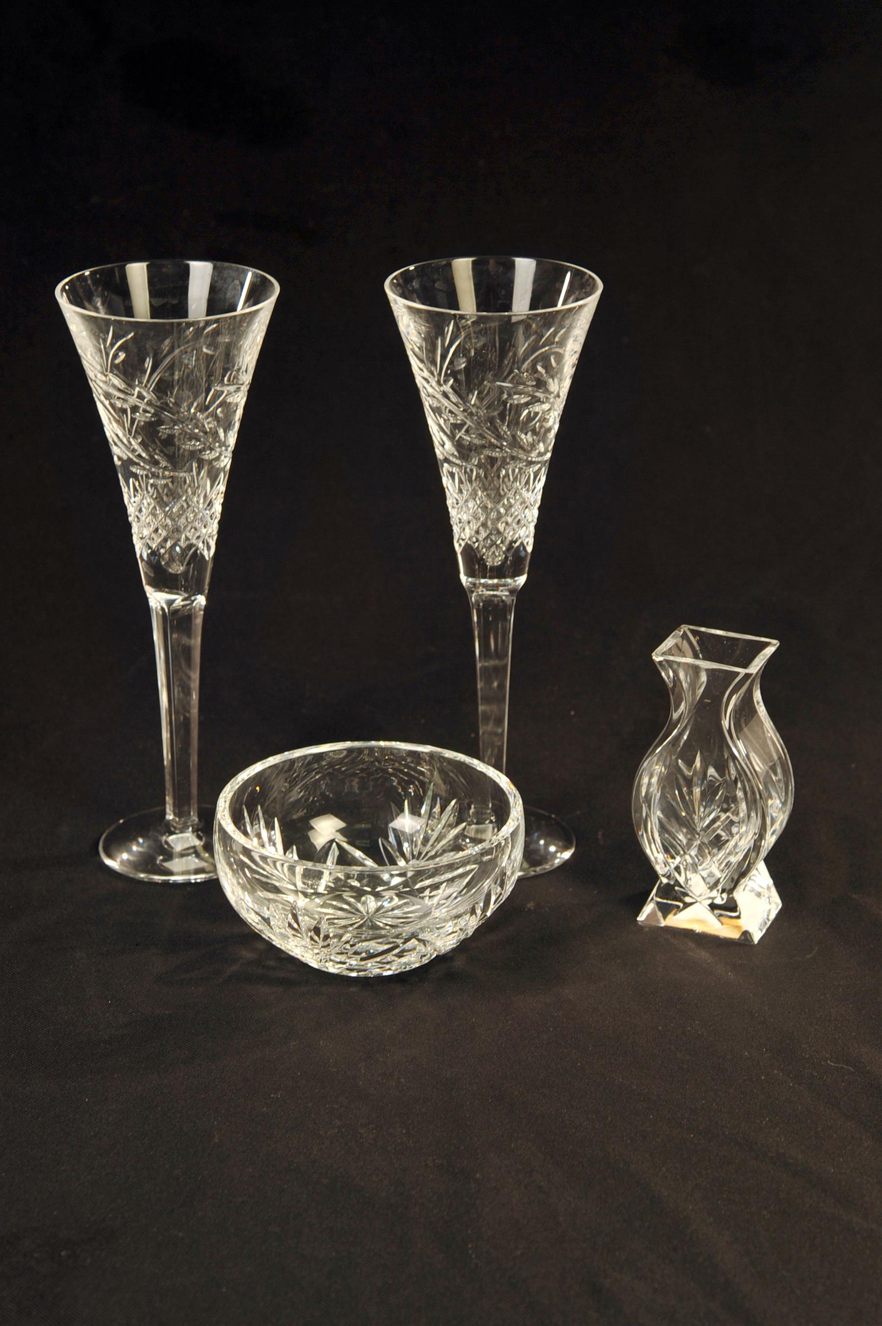 Appraisal: FOUR PIECES OF WATERFORD CRYSTAL Ireland th quarter- th century