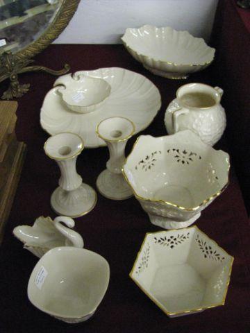 Appraisal: pc Collection of Lenox China swan chip dip tray vases