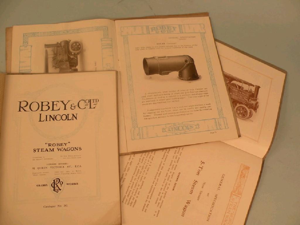 Appraisal: Three catalogues for Robey Co of Lincoln steam wagons