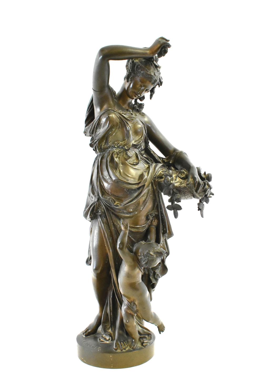 Appraisal: ALBERT-ERNEST CARRIER-BELLEUSE FRENCH - Patinated bronze allegorical figure of Summer