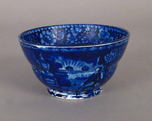 Appraisal: Historical blue Staffordshire waste bowl th c depicting Lafayette at