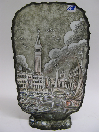 Appraisal: AN INCISED HAND MADE GLASS STANDING VIEW OF VENICE with