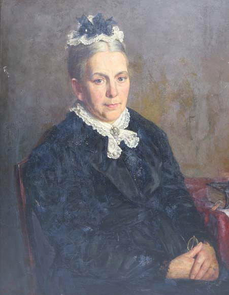 Appraisal: A HALF LENGTH PORTRAIT of a seated lady with a