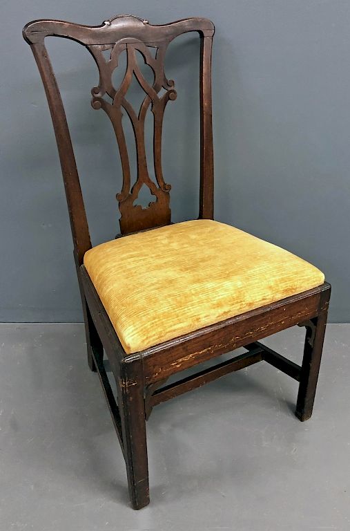 Appraisal: Delaware Valley Chippendale Mahogany Side Chair Delaware Valley Chippendale mahogany