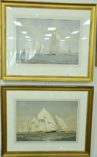 Appraisal: Pair of Fred S Cozzens colored lithographs including Over the