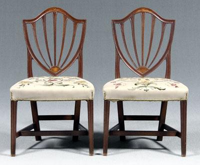 Appraisal: Fine pair Salem Federal chairs each with shield form back