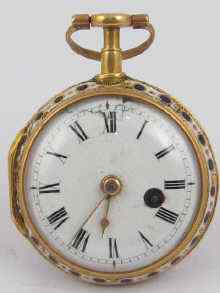 Appraisal: An English ct gold and enamel pocket watch with enamel