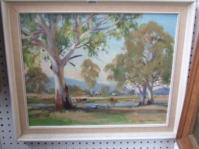 Appraisal: Dermot Hellier th century Australian Landscape oil on canvasboard signed