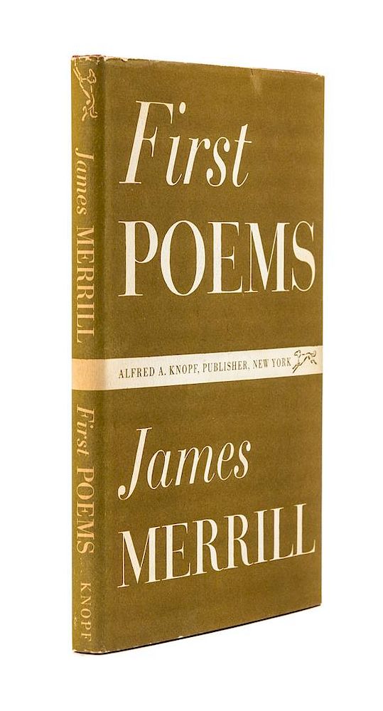 Appraisal: MERRILL James First Poems New York Alfred A Knopf FIRST