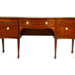 Appraisal: A George III Satinwood Inlaid Mahogany Sideboard Early th Century