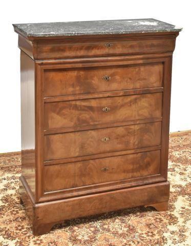 Appraisal: French Louis Philippe period marble-top mahogany commode mid th c