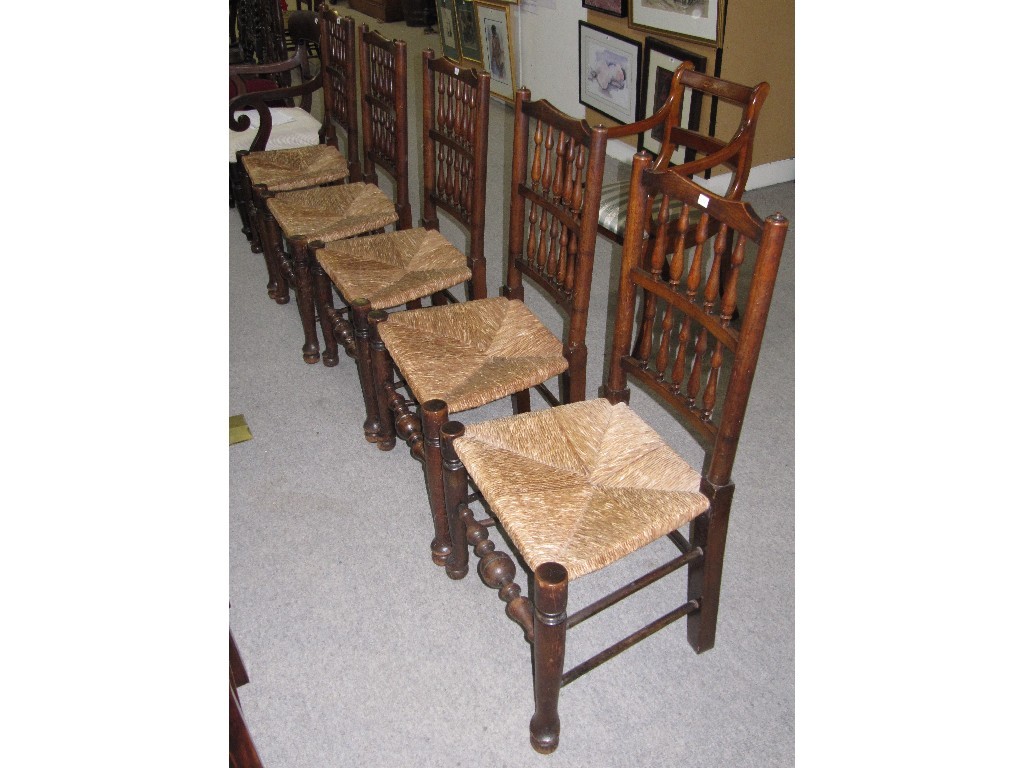 Appraisal: Set of five Lancashire chairs