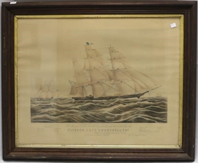 Appraisal: TH C N CURRIER COLORED LITHOGRAPH AFTERF PALMER CLIPPER SHIP