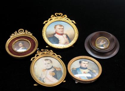 Appraisal: Five portrait miniatures three of Napoleon and two others H