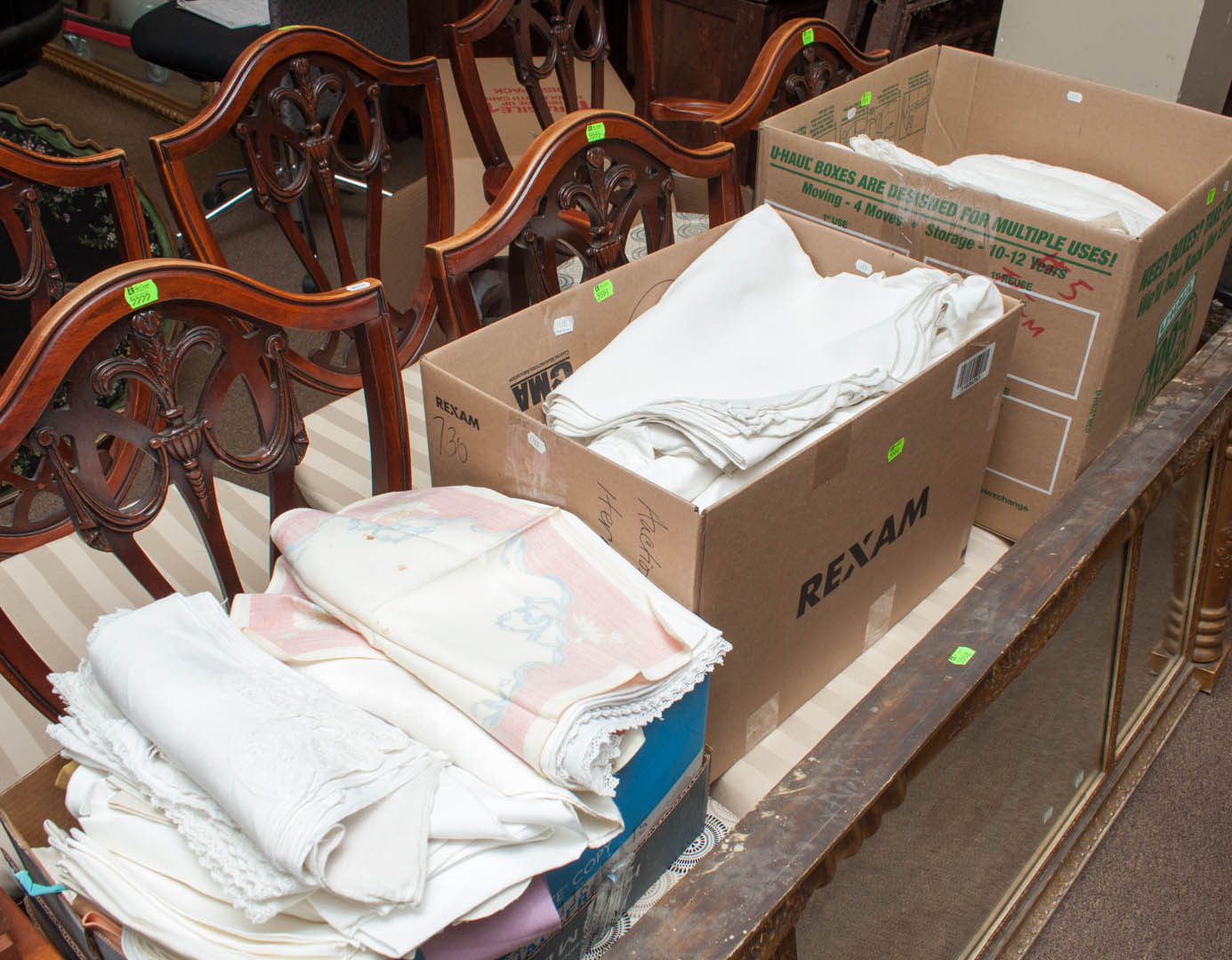 Appraisal: Three boxes of linens