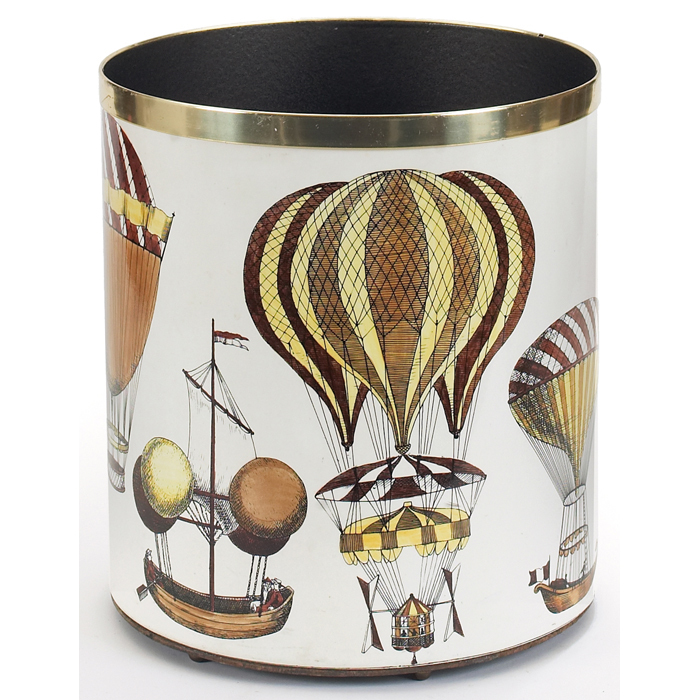 Appraisal: Piero Fornasetti waste basket Palloni Hot Air Balloons signed Fornasetti