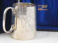 Appraisal: A silver christening mug of tapering cylindrical form with C