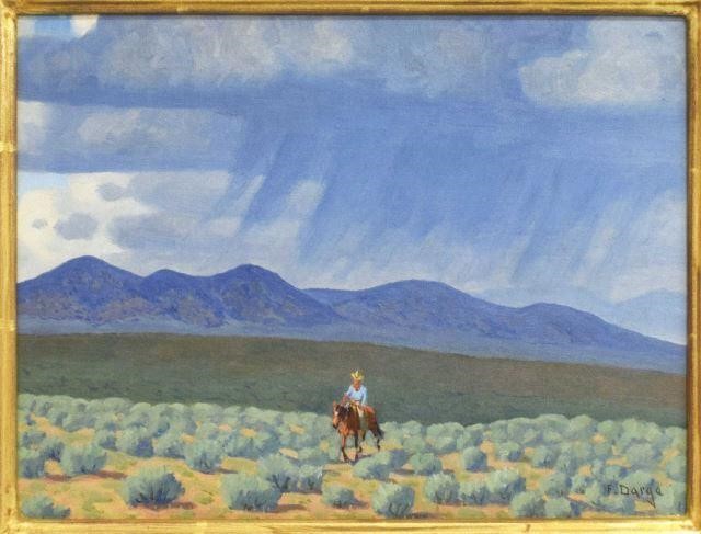 Appraisal: Framed oil painting on art board Approaching Storm Taos County