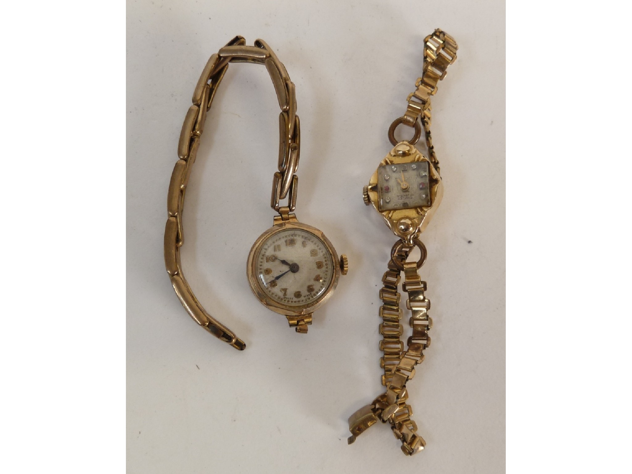 Appraisal: LADY'S CHALET STAMPED CT GOLD CASED WRIST WATCH jewel movement