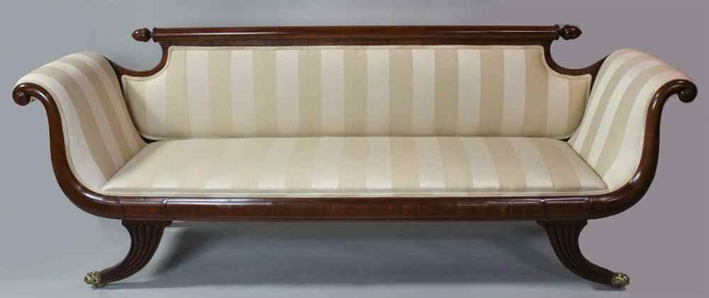 Appraisal: AMERICAN CLASSICAL MAHOGANY SOFA PROBABLY BALTIMORE st Quarter th Century