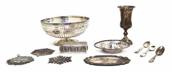 Appraisal: A Group of American Sterling Silver Articles comprising reticulated bowls