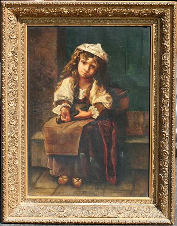 Appraisal: OIL C YOUNG GIRL WITH VIOLIN '' x '' encased