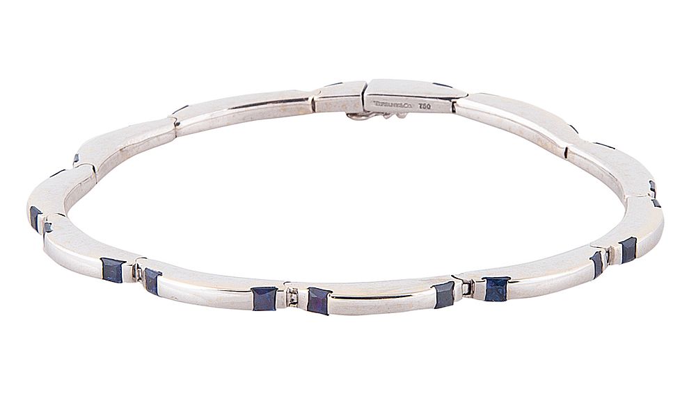 Appraisal: KT WHITE GOLD TIFFANY CO SAPPHIRE BRACELET KT WHITE GOLD