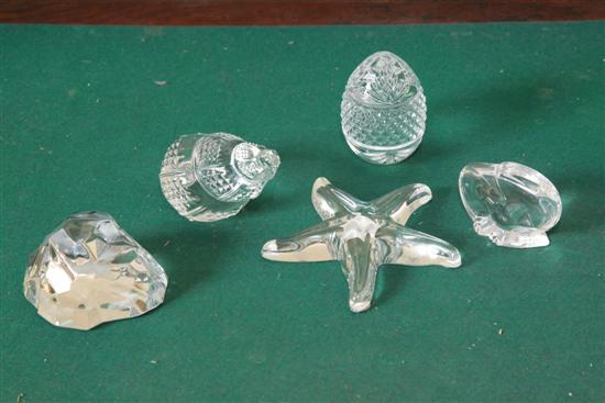 Appraisal: FIVE PIECES OF CRYSTAL A Baccarat starfish '' l A