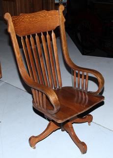 Appraisal: oak office chair circa x x a high back chair