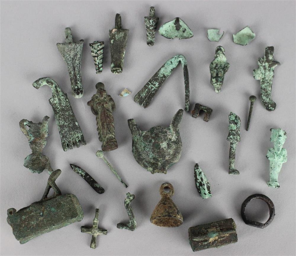 Appraisal: PTOLEMAIC HELLENISTIC DYNASTY APPROX - B C EGYPTIAN METAL ITEMS