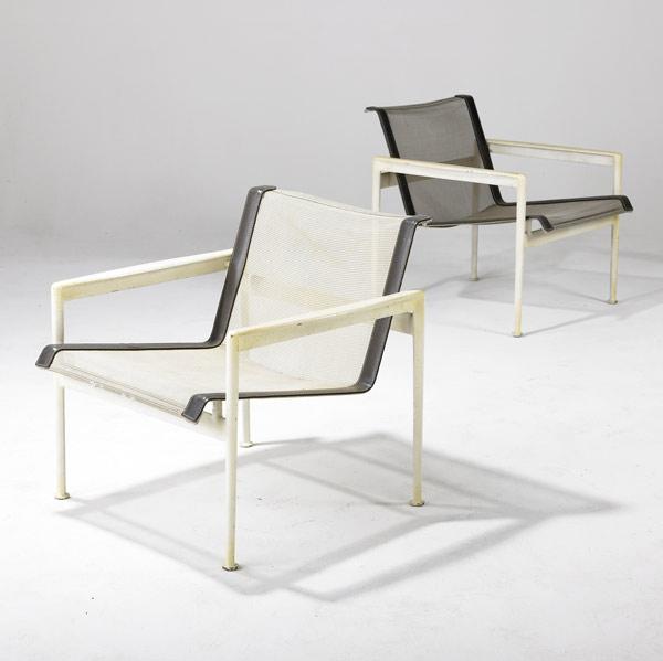 Appraisal: RICHARD SCHULTZ KNOLL Pair of Leisure Collection armchairs x x