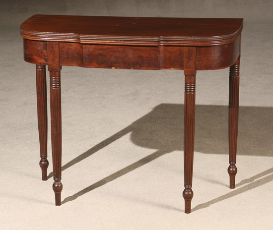 Appraisal: Federal Inlaid Mahogany Fold-Top Card Table Massachusetts Circa Some losses