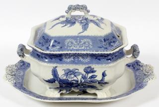 Appraisal: COPELAND SPODE 'CAMILLA' BLUE TRANSFER COVERED TUREEN UNDER PLATE TWO