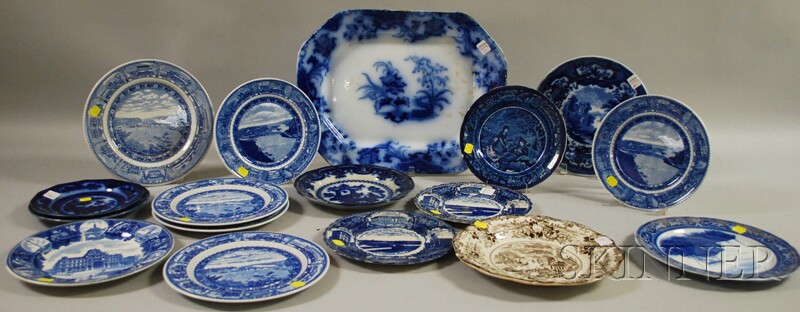 Appraisal: Sixteen Ceramic Lunch and Dinner Plates and a Flow Blue