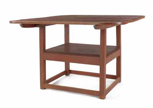 Appraisal: New England pine chair table ca retaining an old red